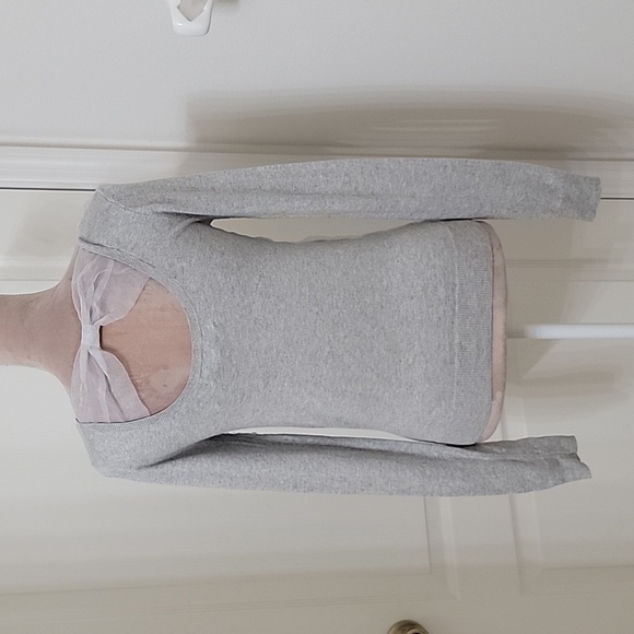 LC Lauren Conrad, Size XS Organza Polkadot Sweater with Back Bow Accent, EUC - Picture 3 of 10